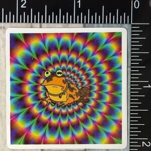 🌀10/$10🌀 Psychedelic Frog Reusable Waterproof Vinyl Sticker Decal